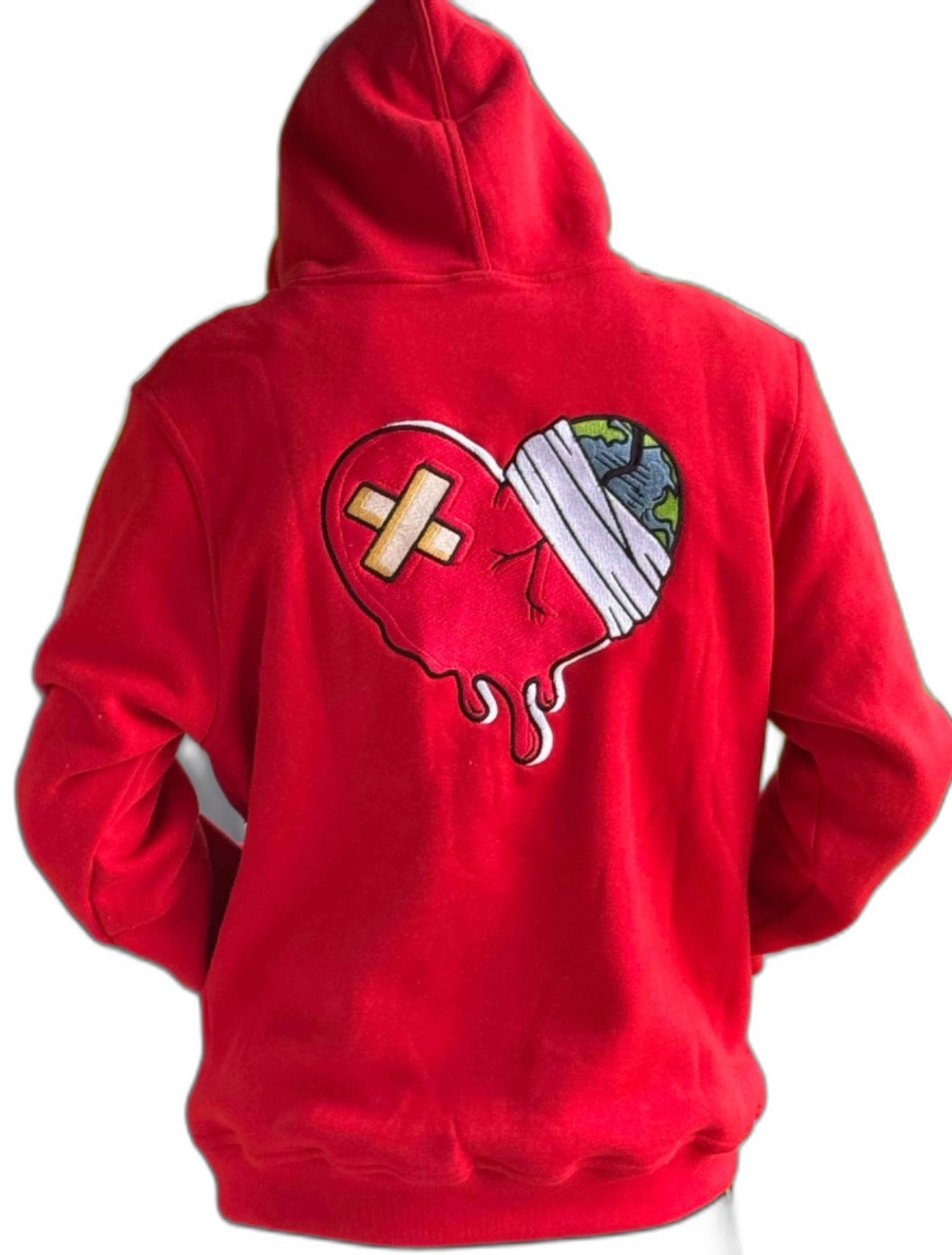 EMBROIDERED HEARTLESS PULLOVER HOODIE