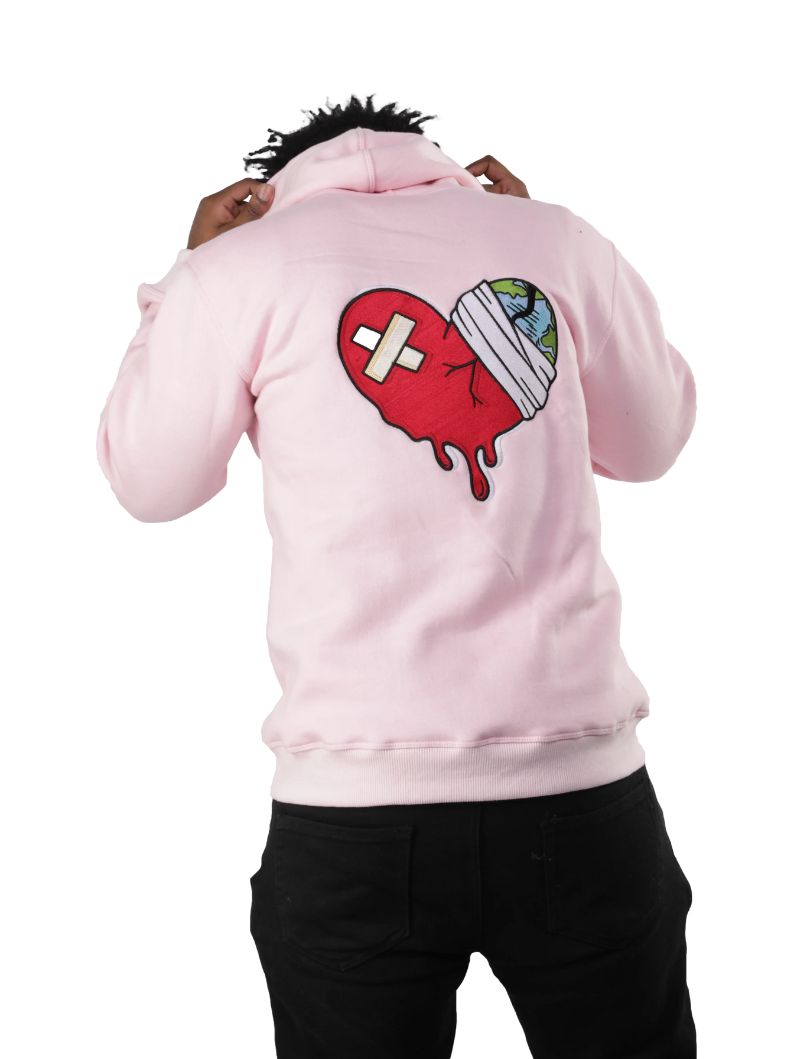 EMBROIDERED HEARTLESS PULLOVER HOODIE