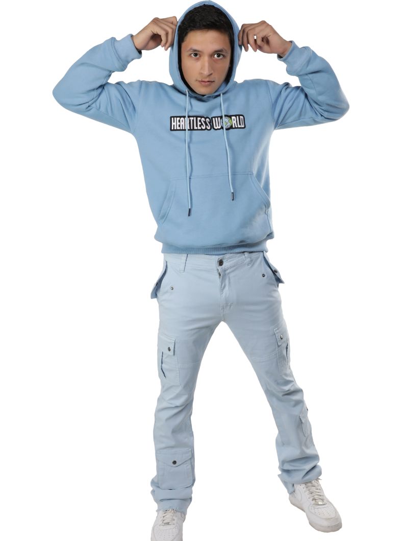 EMBROIDERED HEARTLESS PULLOVER HOODIE