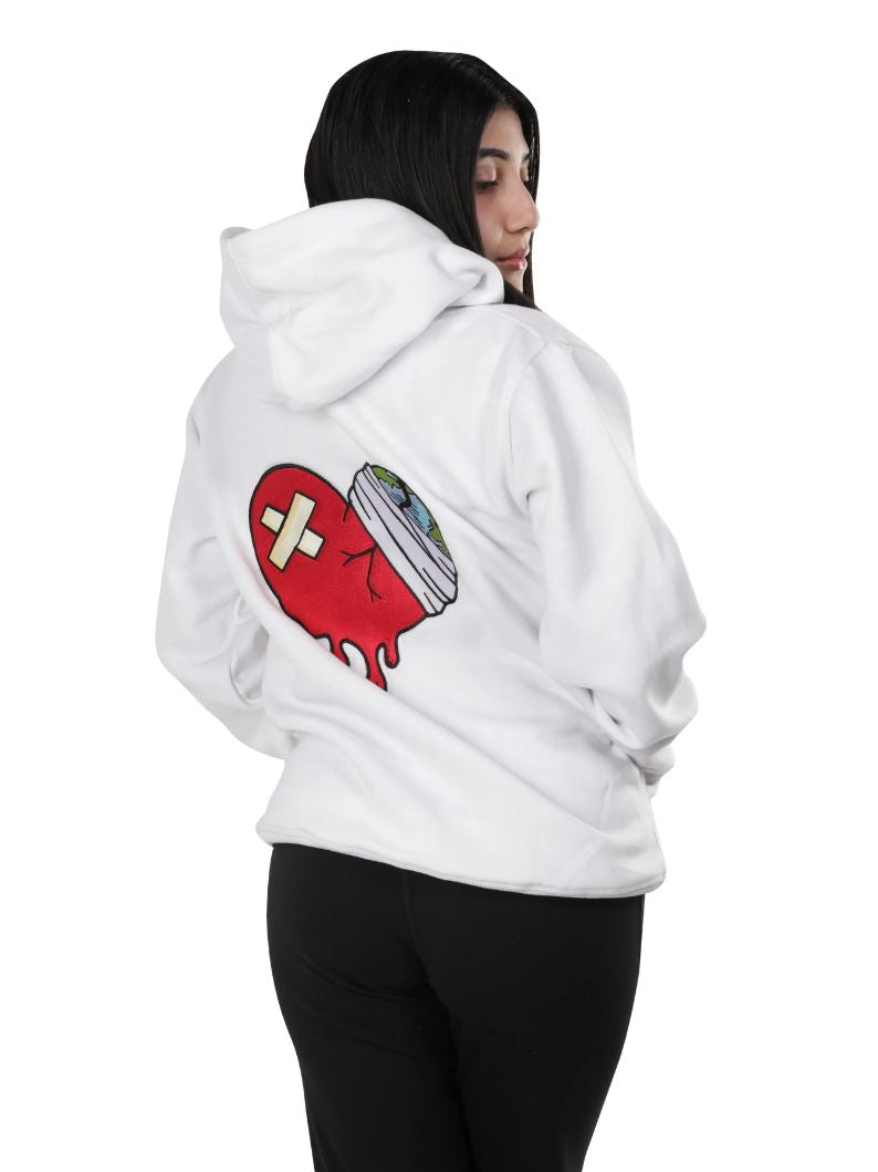 EMBROIDERED HEARTLESS PULLOVER HOODIE