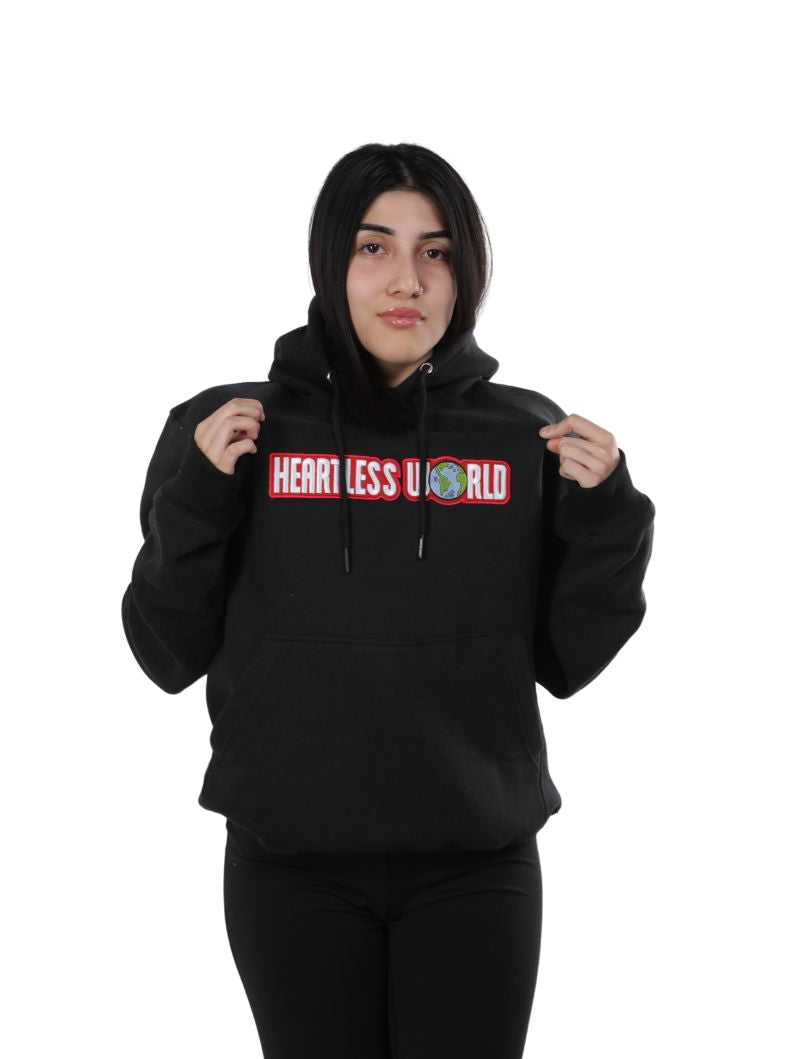 EMBROIDERED HEARTLESS PULLOVER HOODIE